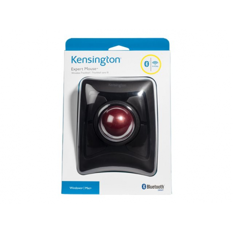 Kensington Expert Mouse Wireless Trackball - Trackball - right and left-handed - optical - 4 buttons - wireless - 2.4 GHz, Bluetooth 5.0 LE - Bluetooth USB adapter - black - 15