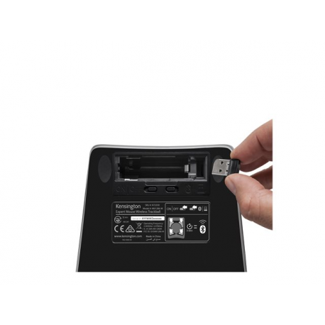 Kensington Expert Mouse Wireless Trackball - Trackball - right and left-handed - optical - 4 buttons - wireless - 2.4 GHz, Bluetooth 5.0 LE - Bluetooth USB adapter - black - 26