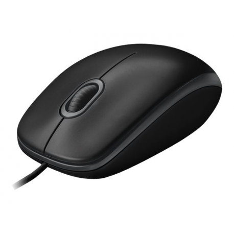 Logitech B100 - Mouse - right and left-handed - optical - 3 buttons - wired - USB - black - 2