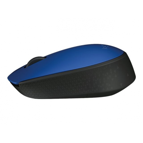 Logitech M171 - Mouse - right and left-handed - wireless - 2.4 GHz - USB wireless receiver - black, blue - 1