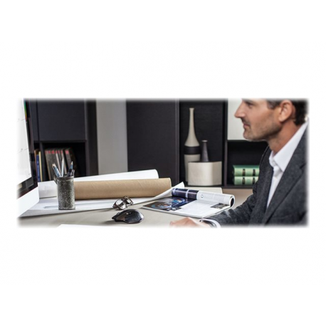 Logitech MX Master - Mouse - laser - 5 buttons - wireless - Bluetooth, 2.4 GHz - USB wireless receiver - meteorite - 13