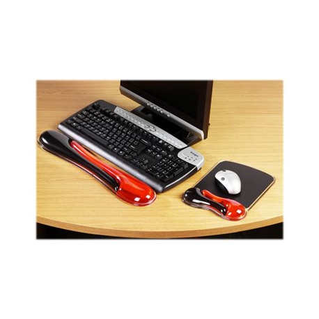 Kensington Duo Gel Mouse Pad Wrist Rest - Mouse pad with wrist pillow - black, red - TAA Compliant - 2