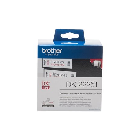 Brother DK22251 - Black / red on white - Roll (6.2 cm x 15.24 m) 1 roll(s) label continuous paper - 3