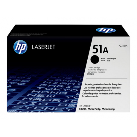 HP 51A - Black - original - LaserJet - toner cartridge (Q7551A) - for LaserJet M3027, M3027x, M3035, M3035xs, P3005, P3005d, P3005dn, P3005n, P3005x - 3