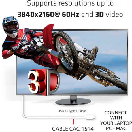 Club 3D - External video adapter - USB-C 3.1 - HDMI - 5