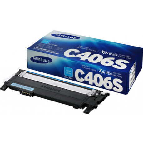 Samsung CLT-C406S - Cyan - original - toner cartridge (ST984A) - for Samsung CLX-3300, 3302, 3303, 3304, 3305, 3306, 3307, SCX-3300, 3301, 3305, 3306 - 2