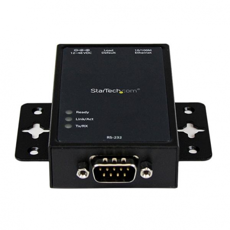 StarTech.com 1 Port RS232 to Ethernet IP Converter  /  Device Server - Aluminum - Serial over IP Device Server - Serial to IP Converter (NETRS2321P) - Device server - 100Mb LAN, RS-232 - AC 100 / 230 V - rail mountable - for P / N: SVA12M2NEUA, SVA12M5NA - 1