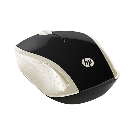 HP 200 - Mouse - right and left-handed - optical - wireless - 2.4 GHz - USB wireless receiver - silk gold - for OMEN Obelisk by HP 875; HP 27; ENVY x360 Laptop; Laptop 15; Pavilion Gaming Laptop 15 - 0