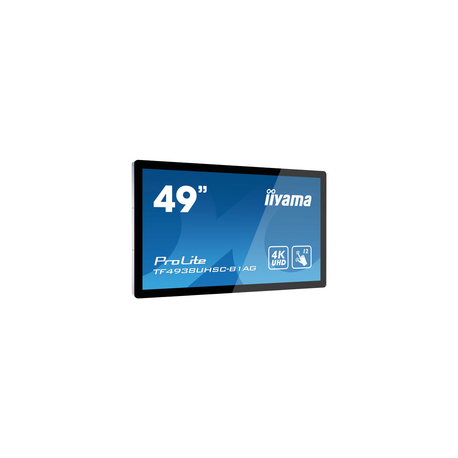 iiyama ProLite TF4938UHSC-B1AG - 49" Diagonal Class (48.5" viewable) LED-backlit LCD display - interactive digital signage - with touchscreen (multi touch) - 4K UHD (2160p) 3840 x 2160 - matte black - 0