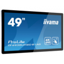 iiyama ProLite TF4938UHSC-B1AG - 49" Diagonal Class (48.5" viewable) LED-backlit LCD display - interactive digital signage - with touchscreen (multi touch) - 4K UHD (2160p) 3840 x 2160 - matte black
