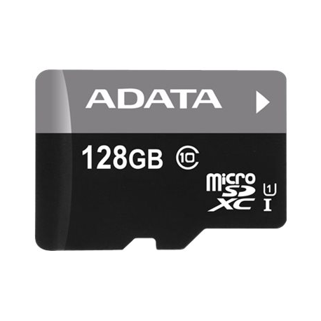 ADATA Premier - Flash memory card (microSDXC to SD adapter included) - 128 GB - UHS Class 1  /  Class10 - microSDXC UHS-I - for retail customers - 0