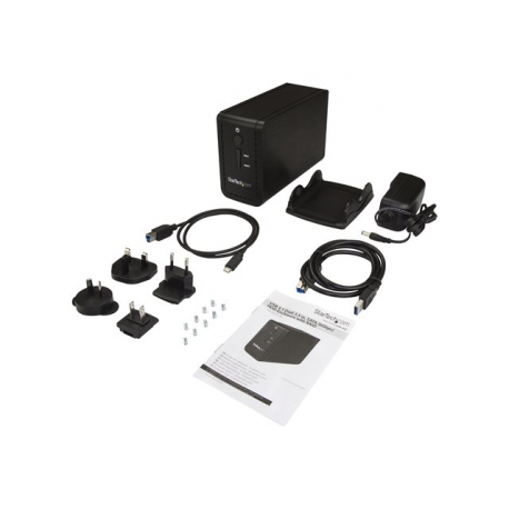 StarTech.com 3.5" External Dual Hard Drive Enclosure - Raid - USB-C and USB-A - SATA 6Gbps - 2 Bay USB 3.1 SSD / HDD Enclosure (S352BU313R) - Hard drive array - 2 bays (SATA-600) - USB 3.1 (external) - for P / N: TBLT3MM1MA, TBLT3MM2M, TBLT3MM2MA - 4