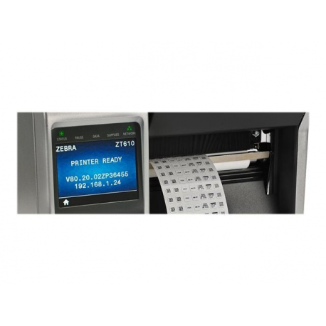 Zebra ZT610 - Label printer - direct thermal  /  thermal transfer - Roll (11.4 cm) - 600 dpi - up to 356 mm / sec - USB 2.0, serial, Gigabit LAN, USB host, Bluetooth 4.0 - 2