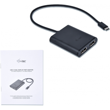 i-Tec - External video adapter - USB-C 3.1 - 2 x DisplayPort - black - 4