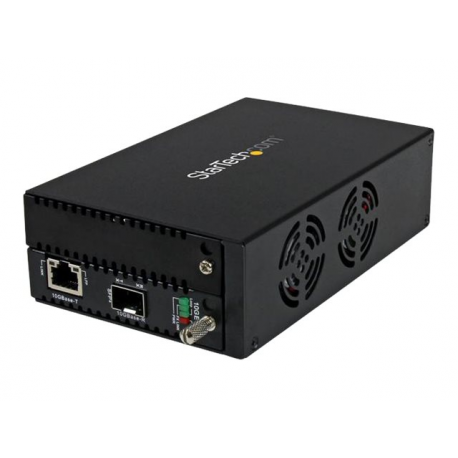 StarTech.com 10 Gigabit Ethernet Copper-to-Fiber Media Converter - Open SFP+ - Managed - 10G Ethernet Media Converter (ET10GSFP) - Fibre media converter - 10 GigE - 10GBase-LR, 10GBase-ER, 10GBase-SR, 10GBase-LW, 100Base-TX, 1000Base-T, 10GBase-EW, 10GBase-T, 10GBase-SW - RJ-45 / SFP+ - for P / N: SFP10GBBXDST, SFP10GBBXUST, SFP10GBLRMST, SFP10GBLRST, SFP10GBSRST, SFP10GBZRST - 1