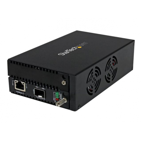 StarTech.com 10 Gigabit Ethernet Copper-to-Fiber Media Converter - Open SFP+ - Managed - 10G Ethernet Media Converter (ET10GSFP) - Fibre media converter - 10 GigE - 10GBase-LR, 10GBase-ER, 10GBase-SR, 10GBase-LW, 100Base-TX, 1000Base-T, 10GBase-EW, 10GBase-T, 10GBase-SW - RJ-45 / SFP+ - for P / N: SFP10GBBXDST, SFP10GBBXUST, SFP10GBLRMST, SFP10GBLRST, SFP10GBSRST, SFP10GBZRST - 2