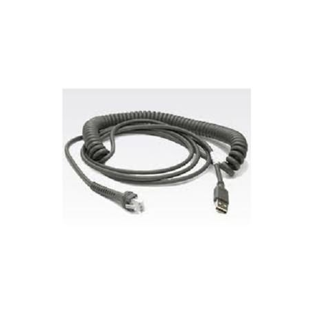 Zebra - USB cable - USB (M) to USB (M) - 4.6 m - coiled - for Symbol LS2208, LS3408-ER; Zebra VC80X - 2