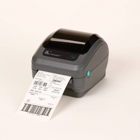 Zebra GK Series GK420t - Label printer - direct thermal / thermal transfer - Roll (10.8cm) - 203 dpi - up to 127 mm / sec - USB, LAN - 3