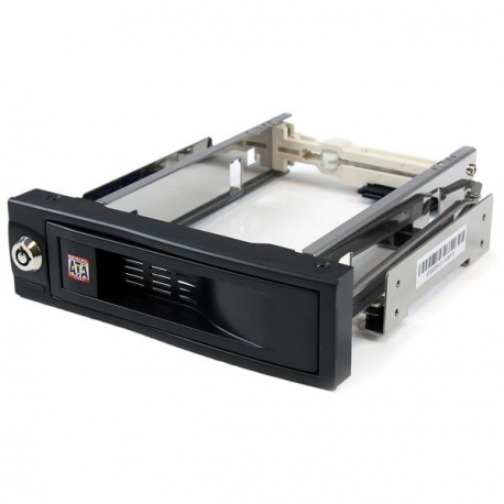 StarTech.com 5.25in Trayless Hot Swap Mobile Rack for 3.5in Hard Drive - Internal SATA Backplane Enclosure - Lockable drive bay (HSB100SATBK) - Storage mobile rack - 3.5" - black - for P / N: 25SAT35HDD, 25SATSAS35HD - 1