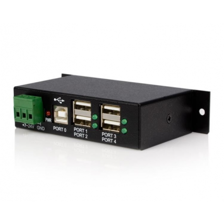 StarTech.com Rackmount USB 3.0 Hub - 4 Port Rugged Industrial USB 3.0 Hub - Hub - 4 x USB 2.0 - DIN rail mountable - DC power - for P / N: ITB20D3250, MSDREADU2OTG, USB2HAB15, USB2HAB30AC, USB2HAB50AC, USB2HABM1, USB2HABM6RA - 1