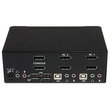 StarTech.com Dual Monitor DisplayPort KVM Switch - 2 Port - USB 2.0 Hub - Audio and Microphone - DP KVM Switch (SV231DPDDUA) - KVM / audio switch - 2 x KVM / audio - 1 local user - desktop - for P / N: IM12D1500P, SVA12M2NEUA, SVA12M5NA - 2