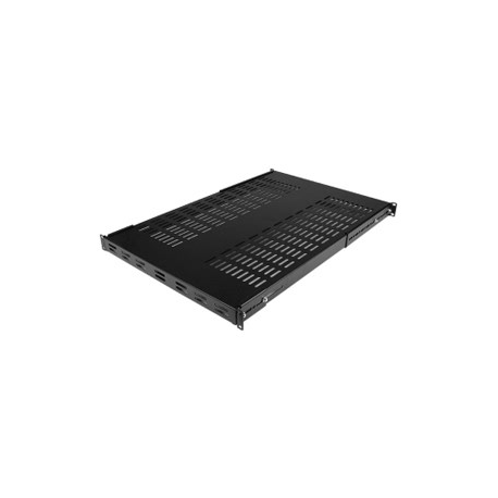 StarTech.com Server Rack Shelf - 1U - Adjustable Mount Depth - Heavy Duty - Rack shelf - black - 1U - 19" - for P / N: RK1233BKM, RK2433BKM, RK2537BKM, RK3236BKF, RK4236BKB, RK4242BK24, RK4242BK30 - 6