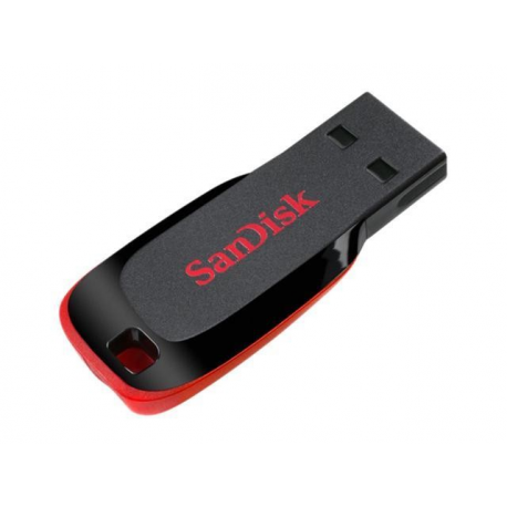 SanDisk Cruzer Blade - USB flash drive - 32 GB - USB 2.0 - red, sleek black - 1