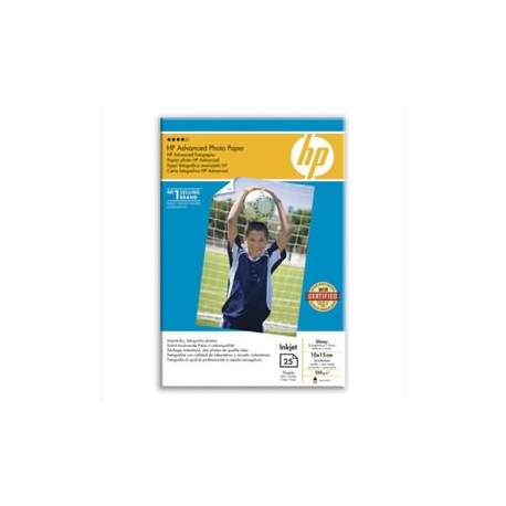 HP Advanced Glossy Photo Paper - Glossy - 100 x 150 mm - 250 g / m² - 25 sheet(s) photo paper - for ENVY Inspire 7255, 79XX; Officejet 80XX; Photosmart B110; Smart Tank Plus 55X - 2