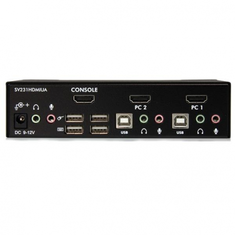 StarTech.com 2 Port USB HDMI KVM Switch with Audio and USB 2.0 Hub - 1080p (1920 x 1200), Hotkey Support - Dual Port Keyboard Video Monitor Switch (SV231HDMIUA) - KVM / audio / USB switch - 2 x KVM / audio / USB - 1 local user - desktop - for P / N: IM12D1500P, SVA12M2NEUA, SVA12M5NA - 2