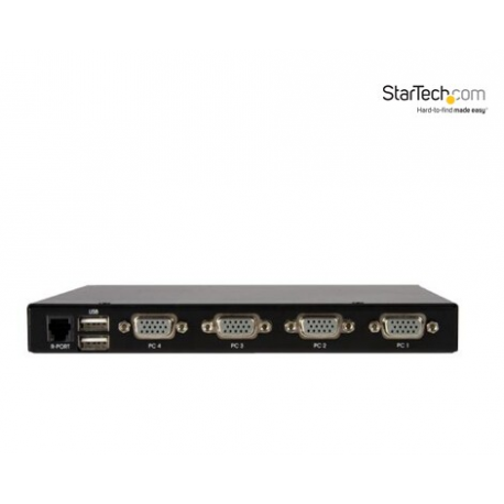 StarTech.com 4 Port USB VGA IP KVM Switch with Virtual Media - 4 Port Remote KVM over IP (SV441DUSBI) - KVM switch - 4 x KVM port(s) - 1 local user - 1 IP user - desktop - for P / N: RACKCOND17HD, RKCONS1701, SVA12M2NEUA, SVA12M5NA - 1