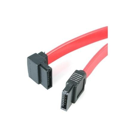 StarTech.com 18in SATA to Left Angle SATA Serial ATA Cable - F / F (SATA18LA1) - SATA cable - Serial ATA 150 / 300 / 600 - SATA (R) to SATA (R) - 46 cm - left-angled connector - red - for P / N: 25S22M2NGFFR, 35S24M2NGFF, CFAST2SAT25, PEXM2SAT32N1, S322M225R, S32M2NGFFPEX - 2