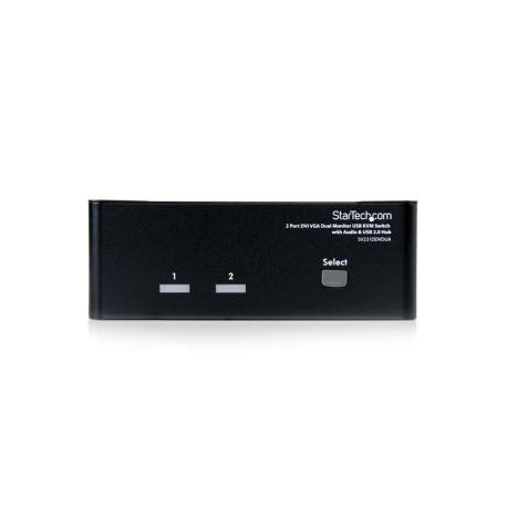 StarTech.com 2 Port KVM Switch - DVI and VGA w /  Audio and USB 2.0 Hub - Dual Monitor  /  Display  /  Screen KVM Switch - DVI VGA (SV231DDVDUA) - KVM  /  audio  /  USB switch - 2 x KVM  /  audio  /  USB - 1 local user - desktop - for P / N: IM12D1500P, SVA12M2NEUA, SVA12M5NA, USBDVI4N1A6, USBVGA4N1A10, USBVGA4N1A6 - 4