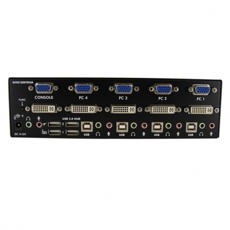 StarTech.com 4 Port DVI VGA Dual Monitor KVM Switch USB with Audio and USB 2.0 Hub (SV431DDVDUA) - KVM / audio / USB switch - 4 x KVM / audio / USB - 1 local user - desktop - for P / N: IM12D1500P, SVA12M2NEUA, SVA12M5NA, USBDVI4N1A6, USBVGA4N1A10, USBVGA4N1A6 - 1