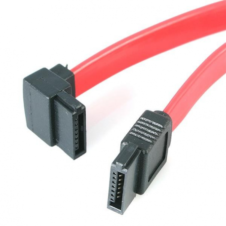 StarTech.com SATA to Left Angle SATA Serial ATA Cable - SATA cable - Serial ATA 150 / 300 / 600 - SATA (R) to SATA (R) - 1 ft - left-angled connector - red - SATA12LA1 - SATA cable - Serial ATA 150 / 300 / 600 - SATA (R) to SATA (R) - 30 cm - left-angled connector - red - for P / N: CFAST2SAT25, USB2SATAIDE, USB3SSATAIDE - 1