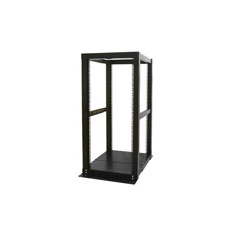 StarTech.com 25U Open Frame Server Rack - 994lb Capacity - 4 Post Adjustable Depth (18.3" to 39.3") Network / Communications Equipment Rack w / Casters (4POSTRACK25) - Rack - flat black - 25U - for P / N: CABCAGENUTS6, CABSCREWM52, CABSCREWSM6, CABSCRWM520, CABSCRWM620, CABSCRWS1224 - 5