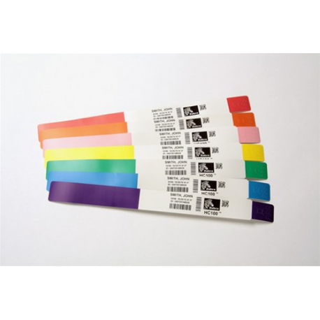 Zebra Z-Band Direct - Polypropylene (PP) - permanent acrylic adhesive - perforated - 6 mil - blue, black sensing mark - 25.4 x 279.4 mm 1200 pcs. (6 roll(s) x 200) wristbands - for Zebra HC100, HC100 Patient I.D. Solution - 1
