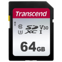 Transcend 300S - Flash memory card - 64 GB - Video Class V10  /  UHS-I U1  /  Class10 - SDXC UHS-I