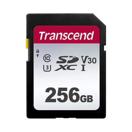 Transcend 300S - Flash memory card - 256 GB - Video Class V30 / UHS-I U3 / Class10 - SDXC UHS-I - 0
