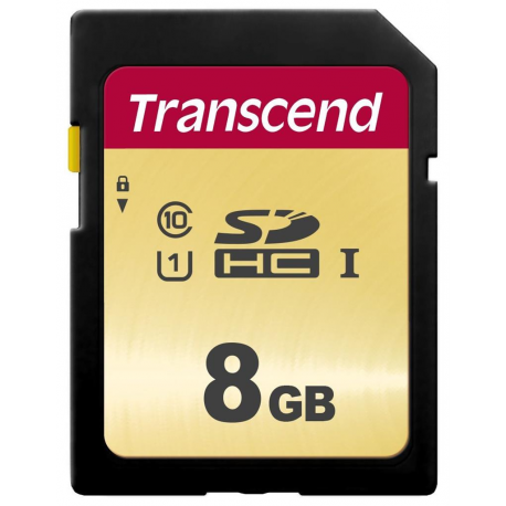 Transcend 500S - Flash memory card - 8 GB - UHS-I U1 / Class10 - SDHC UHS-I - 0