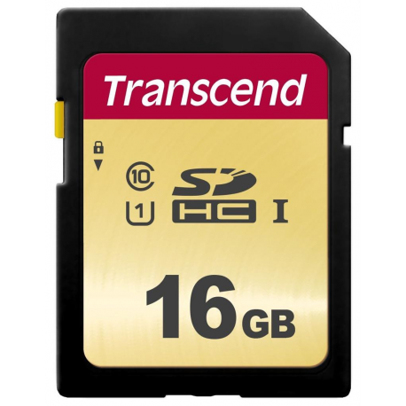 Transcend 500S - Flash memory card - 16 GB - UHS-I U1 / Class10 - SDHC UHS-I - 0