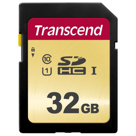 Transcend 500S - Flash memory card - 32 GB - UHS-I U1 / Class10 - SDHC UHS-I - 0