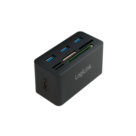 LogiLink USB 3.0 Hub with All-in-One Card Reader - Hub - 3 x SuperSpeed USB 3.0 - desktop - 0