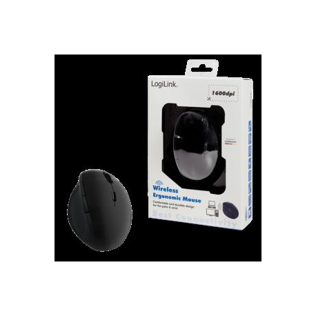 LogiLink Ergonomic - Mouse - ergonomic - optical - 6 buttons - wireless - 2.4 GHz - 7