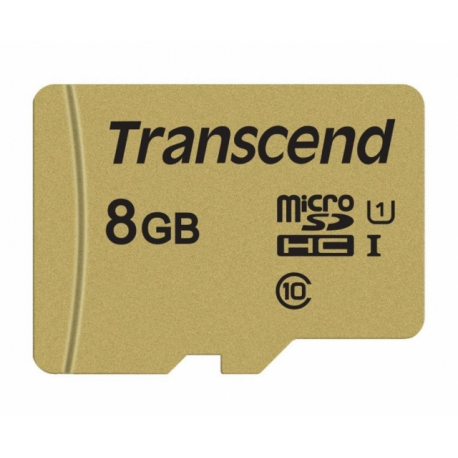 Transcend 500S - Flash memory card (microSDHC to SD adapter included) - 8 GB - Video Class V30 / UHS-I U3 / Class10 - microSDHC - 2