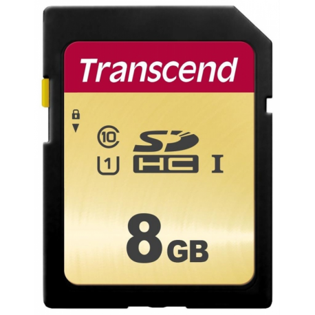 Transcend 500S - Flash memory card - 8 GB - UHS-I U1 / Class10 - SDHC UHS-I - 2