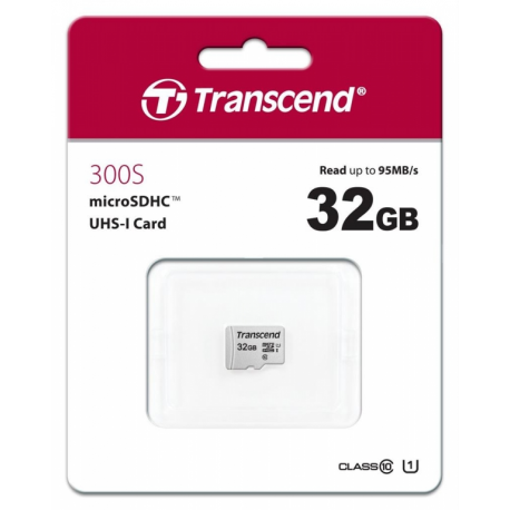 Transcend 300S - Flash memory card - 32 GB - UHS-I U1  /  Class10 - microSDHC - 1
