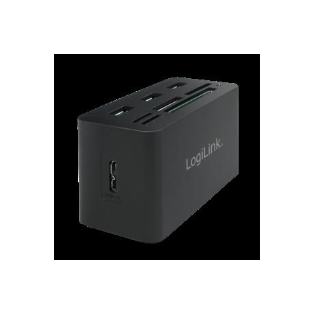 LogiLink USB 3.0 Hub with All-in-One Card Reader - Hub - 3 x SuperSpeed USB 3.0 - desktop - 2