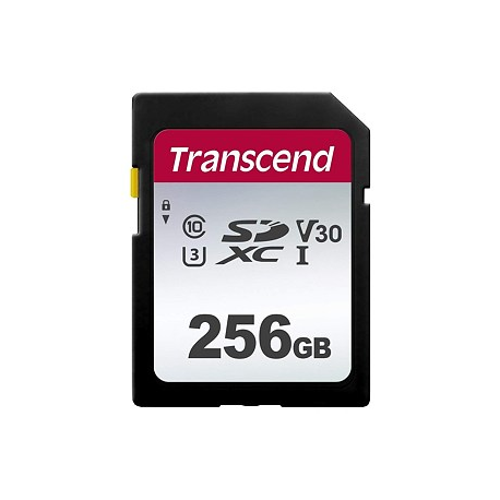 Transcend 300S - Flash memory card - 256 GB - Video Class V30 / UHS-I U3 / Class10 - SDXC UHS-I - 2