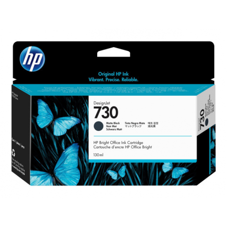 HP 730 - 130 ml - matte black - original - DesignJet - ink cartridge - for DesignJet SD Pro MFP, T1600, T1600dr, T1700, T1700dr, T2600, T2600dr - 1