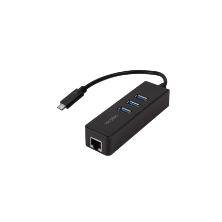 LogiLink UA0283 - Hub - 3 x SuperSpeed USB 3.0 + 1 x 10 / 100 / 1000 - desktop - 0